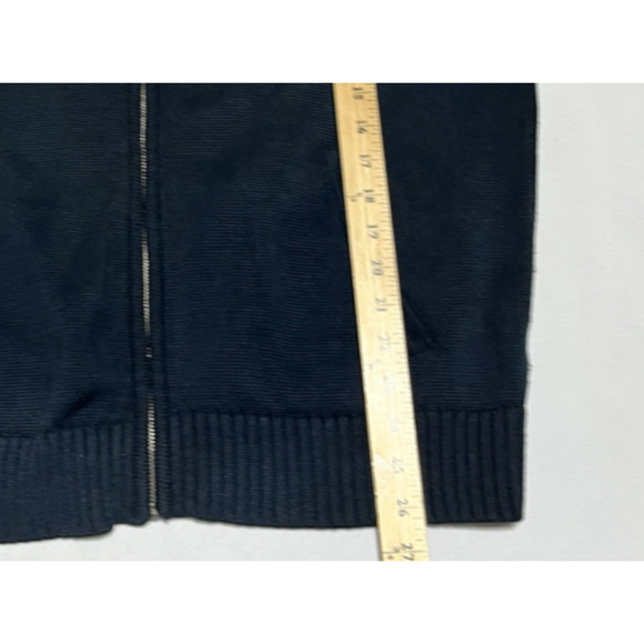LL Bean Cardigan Sweater Mens Large Navy Blue Full Zip Mock Neck Classic - Picture 6 of 9